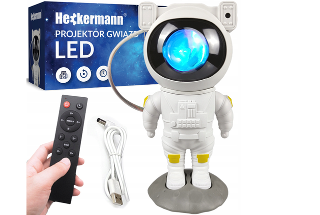 Світлодіодний нічник проектор зоряного неба Heckermann LED STAR PROJECTOR WITH REM, фото 2
