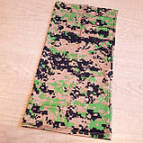 Маска захисна шарф-накидка на шию обличчя пов'язка баф-бафф-зелена, фото 3