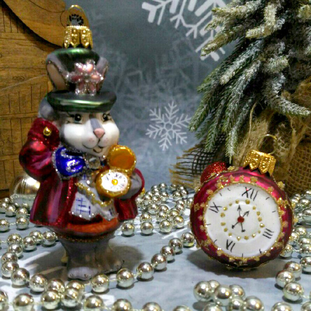 кролик с часами Алиса ирена irena игрушка на елку 2 шт (алиса)Irena кролик с часами Алиса ирена irena игрушка на елку 2 шт (алиса)Irena