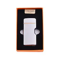 Электрическая зажигалка Lighter HL-114 USB карманная в подарочной коробке White