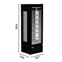 CRF 400 3D Морозильный шкаф, с панорамным остеклением, LED подсветка, t - 18/-25, CRYSTAL S.A., (Греция)
