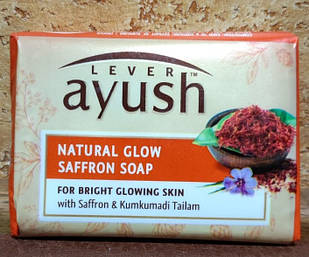 Мило Шафран Кумкумаді Lever ayush Natural Glow Saffron soap 100 Освітлення шкіри Пігментація Зріла шкіра Очищене