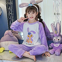 Теплые пижамы для детей | Махровая пижама детская Украина 03205.Топ! Фиолетовый, 110-116