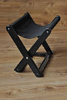 Підставка для сумки каркас дерево Чорне, оббивка тканина Чорна, Висота 30 см (ArtCenter-TM)