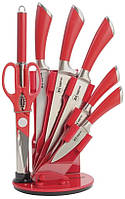Набор ножей Rainstahl Набор кухонных ножей из нержавейки Качественные ножи Rainstahl RS-KN-8002-08 красн GL_55