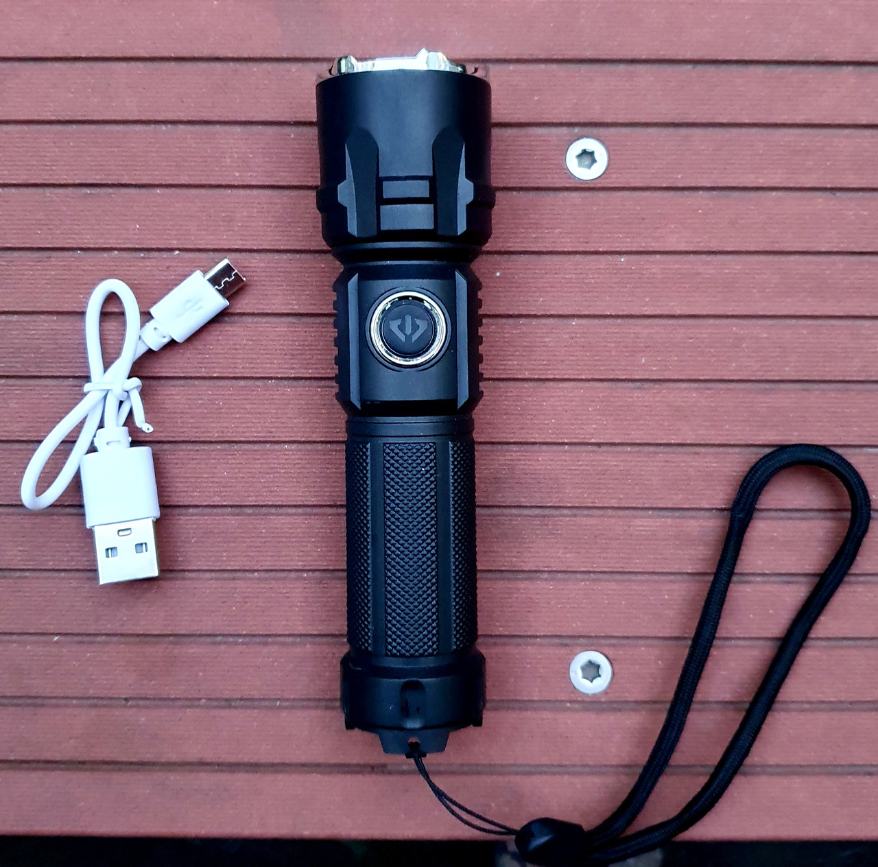 Яскравий легкий ліхтарик кишеньковий акумуляторний / бюджетний ручний світлодіодний LED ліхтар з USB зарядкою, GP4, фото 1