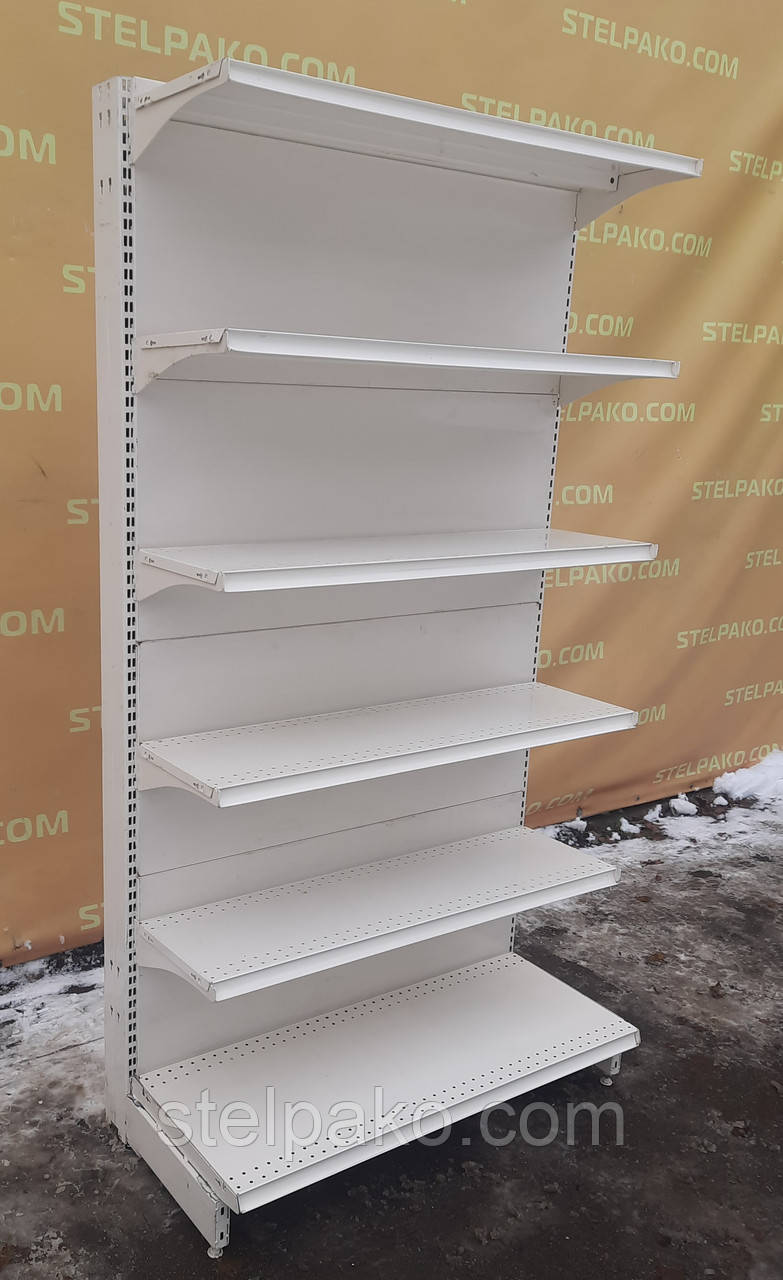 Торгові пристінні (односторонні) стелажі «Колумб» 200х102 см., кремові, Б/у, фото 1