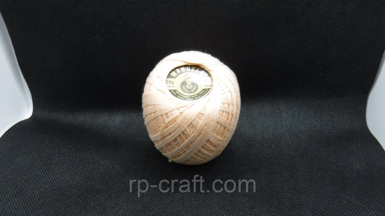 43. Пряжа бавовна, 50 грам, абрикосовий, №15, фото 1