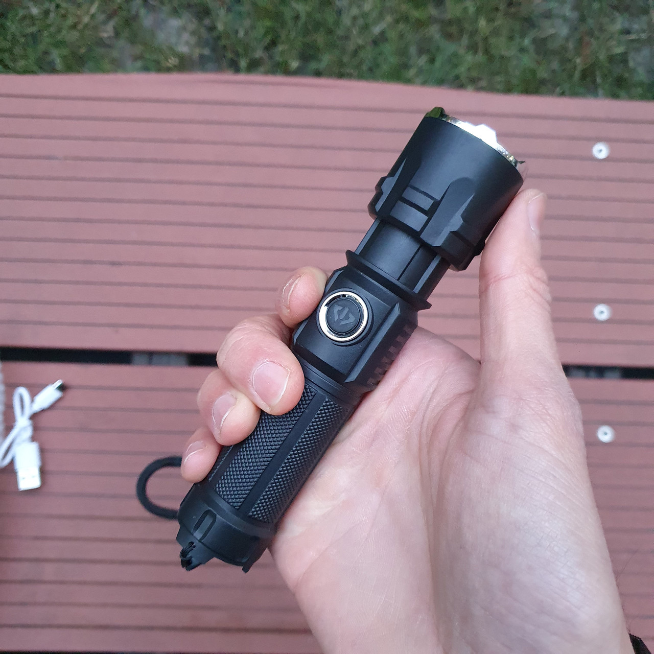 Яскравий легкий ліхтарик кишеньковий акумуляторний / бюджетний ручний світлодіодний LED ліхтар з USB зарядкою, GP3, фото 1