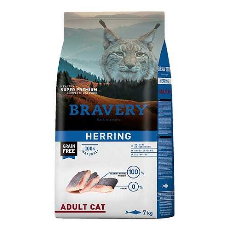 Bravery Cat Adult Sterilized Herring Сухий корм для стерилізованих кішок з оселедцем-7кг