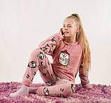 Теплі флісові піжамки для дівчаток. 9-10-11-12, фото 2