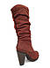 Польські чоботи жіночі зимові шкіряні на високому підборі теплі зручні якісні класичні з хутром 36 розмір коричневі Tanex 214 2023, фото 3