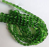 Бусина Овал кручений колір зелений 8*11 мм, фото 2