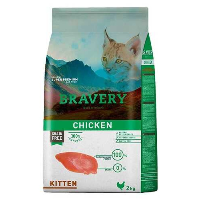 Bravery Kitten Chicken Сухий корм з куркою для кошенят-2кг