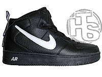 Мужские кроссовки Nike Air Force 1 High Utility Black White (с мехом) ALL09580