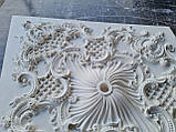 Розетка стельова з гіпсу р-161 mini 1100х800 мм, класична, ромбоподібна, рельєфна, ліпнина з гіпсу, фото 5