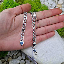 Срібний браслет 925° проби 18,5 см * 6 мм "Плоский бісмарк" з чорнуванням, фото 4