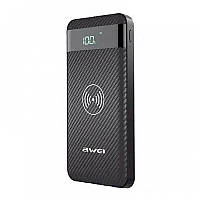 Power Bank Зовнішній акумулятор бездротового заряджання Awei P55K 10000 мАч Чорний