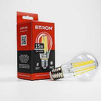Світлодіодна філаментна лампа ETRON Filament A60 15W E27 4200K прозора