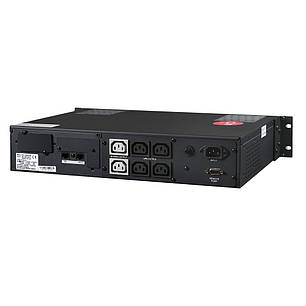 Джерело безперебійного живлення Powercom KIN-1500AP RM LCD (2U), 1500 ВА / 1200 Вт, 4+2 розетки IEC C13, RS-232, AVR, ДБЖ, фото 2