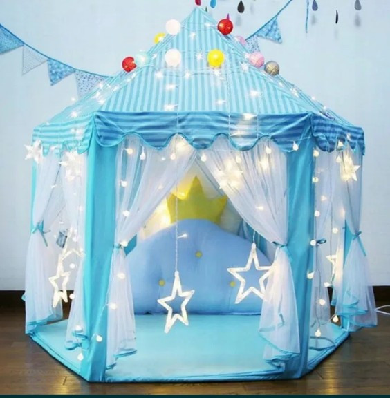 Детская игровая палатка шатер Kruzzel Замок принца синяя - фото 2 - id-p1724996245