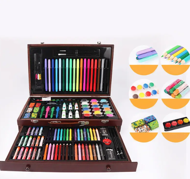 Качественный набор для творчества в деревянном кейсе на 130 предметов, детский набор для рисования, GP15 - фото 6 - id-p1724999209