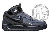 Женские кроссовки Nike Air Force Fur Dark Grey (с мехом) ALL09656