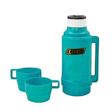 Термос зі скляною колбою 1 л Coby 2500TT-A (turquoise)