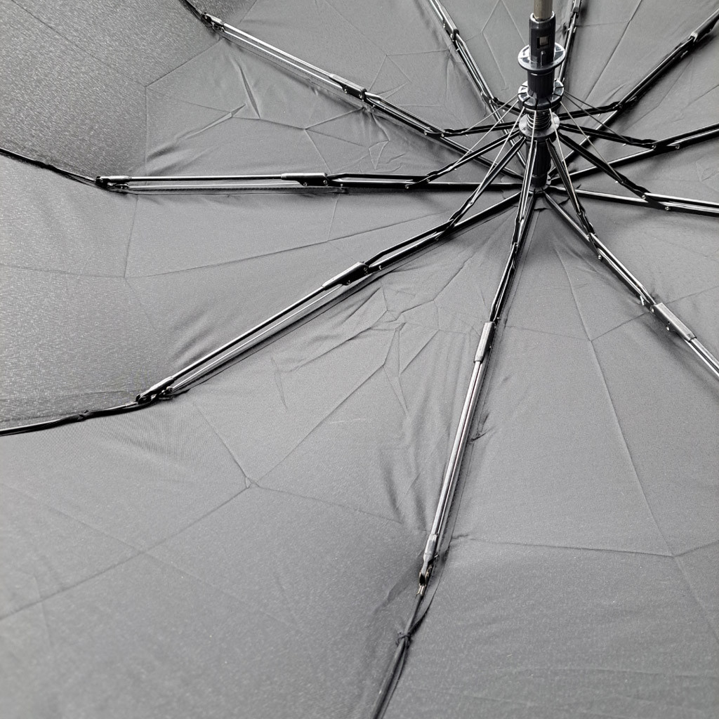 Черный зонт полуавтомат на 10 карбоновых спиц от фирмы "Feeling Rain" - фото 4 - id-p664222071