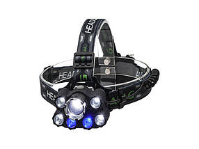 Ліхтар налобний акумуляторний до 1000м X-Balong 9LED XM-L T6+ZOOM+COB LCZ-023