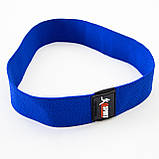 Гумка для фітнесу та спорту (стрічка еспандер) еластична тканинна OSPORT Pro M (OF-0191) Синій, фото 3