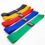 Гумки для фітнесу та спорту (стрічка еспандер) тканинні петлі для ніг/рук/ягідок набір 5шт OSPORT (OF-0195), фото 3