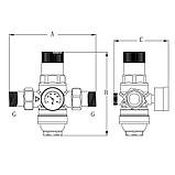 Редуктор тиску з фільтром тонким очищенням та манометром Koer KR.1243 - 1" (KR3189), фото 2
