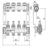 Коллектор с расходомером и термостатическими клапанами Roho R804-09 - 1"х 9 вых. (RO0041), фото 2