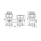 Вузол нижнього підключення радіатора прямий 3/4"x1/2" KOER KR.1133 (комплект) (KR3114), фото 2