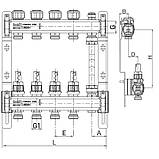 Коллектор с расходомерами и термостатическими клапанами с байпасом Roho R814-09 - 1"х 9 вых. (RO005, фото 2