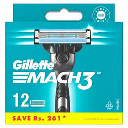 Змінні картриджі для гоління Gillette Mach3, 12 шт.