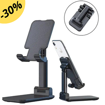 Підставка тримач під телефон чорна універсальна пластикова штатив настільний під планшет складаний