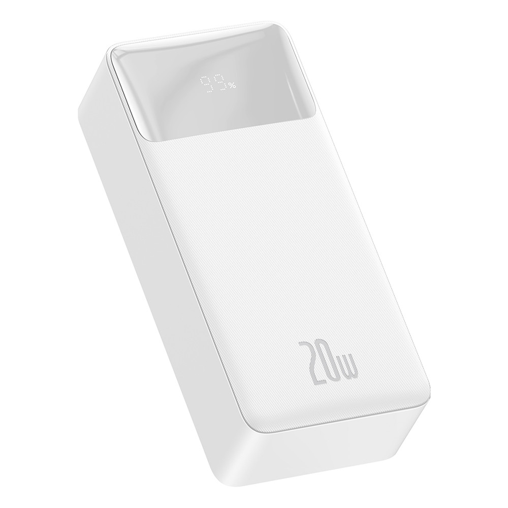 УМБ Power bank (зовнішній акумулятор) Baseus 30000 мАг Bipow Digital 20 Вт Білий (PPDML-N02)