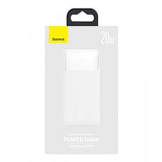 УМБ Power bank (зовнішній акумулятор) Baseus 30000 мАг Bipow Digital 20 Вт Білий (PPDML-N02), фото 6
