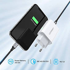Зарядний пристрій (зарядка) для телефону UGREEN CD137 Type-C 20 W Білий (CD137W), фото 6