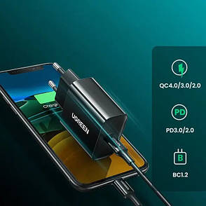 Зарядний пристрій (зарядка) для телефону UGREEN CD137 Type-C 20 W Чорний (CD137B), фото 4