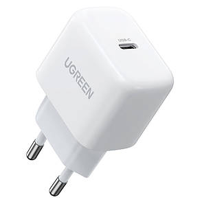 Зарядний пристрій (зарядка) для телефону UGREEN CD272 GaN Type-C 30 W Білий (CD272W), фото 1