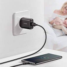Зарядний пристрій (зарядка) для телефону UGREEN CD122 USB 18 W Чорний (CD122B), фото 4