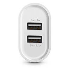 Зарядний пристрій (зарядка) для телефону UGREEN CD104 2 x USB 3.4 A Білий (CD104W), фото 3