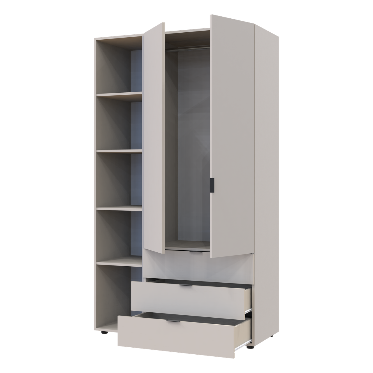 Розпашна Шафа для одягу Doros Гелар з Етажеркою Кашемір 2 ДСП 115.7х49.5х203.4 (80737643) 2