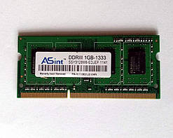 572 Пам'ять 1 GB DDR3-1333 PC3-10600 ASint SO-DIMM для ноутбуків Intel/AMD