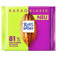 Шоколад Черный Ritter Sport Dark 81% Kakao Klasse Риттер Спорт 100 г Германия