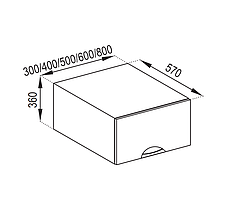 Кухня Адель Люкс верхняя секция Антресоль А 30 ширина 300 мм, глубина 570 мм (Світ Меблів ТМ)