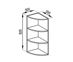 Кухня Адель Люкс верхня секція В 30КЗ висота 920 мм (Світ Меблів ТМ)